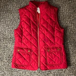 Red zip up vest Quilted Vest St John’s Bay M